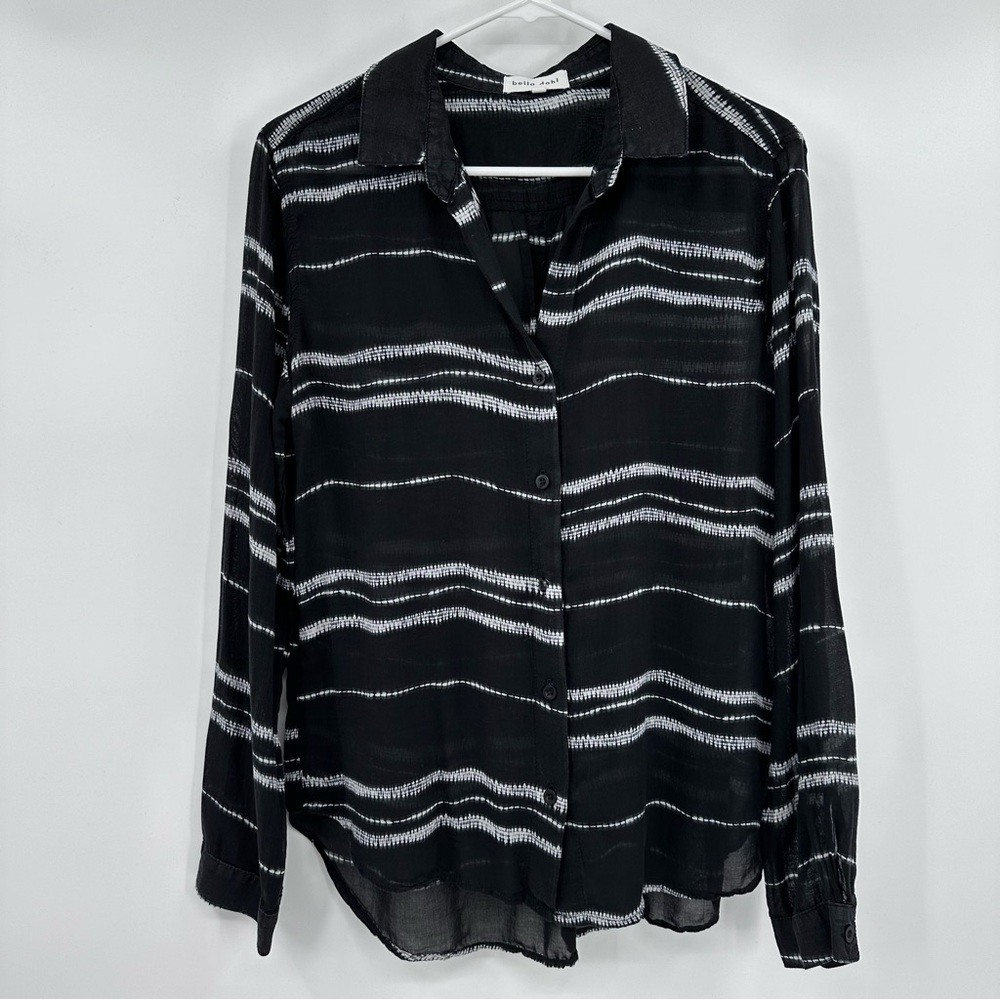 Bella Dahl Black And White Striped Button-Up Blouse